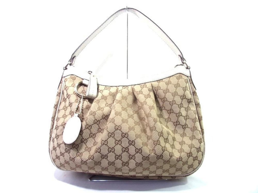 Gucci Hobo Bag Sukey GG Canvas Beige Cream x Ivory White